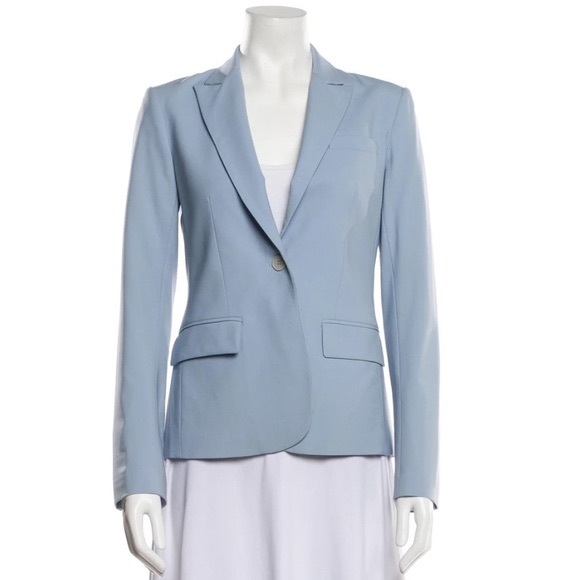 NEW Theory ‘Gabe B - Tailor’ Stretch Wool Blazer Jacket in Mist Blue - Picture 2 of 8